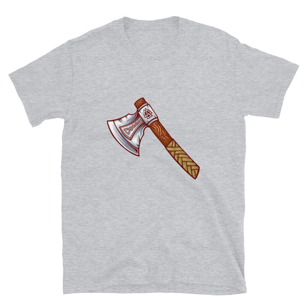 Viking battle axe weapon cartoon Fit Unisex Softstyle T-Shirt