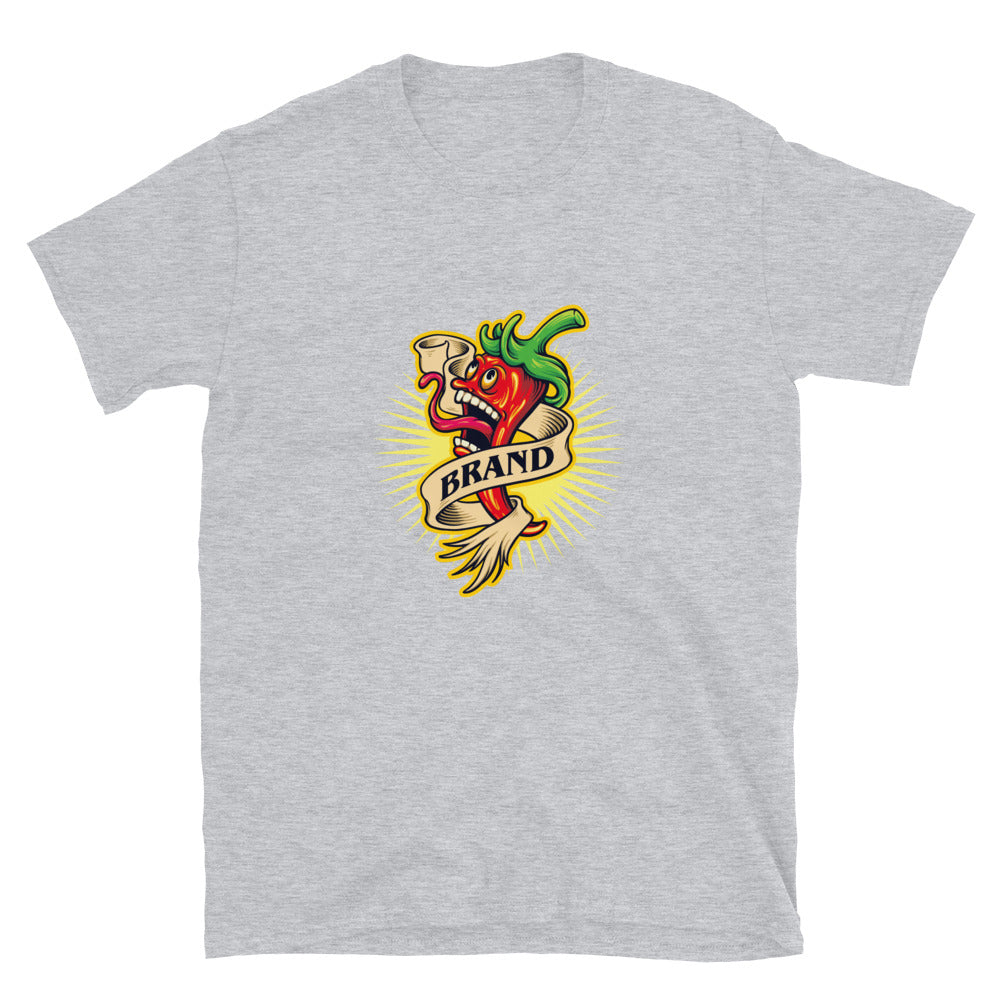 Spicy Red Chili Flavour Restaurant Mascot Fit Unisex Softstyle T-Shirt