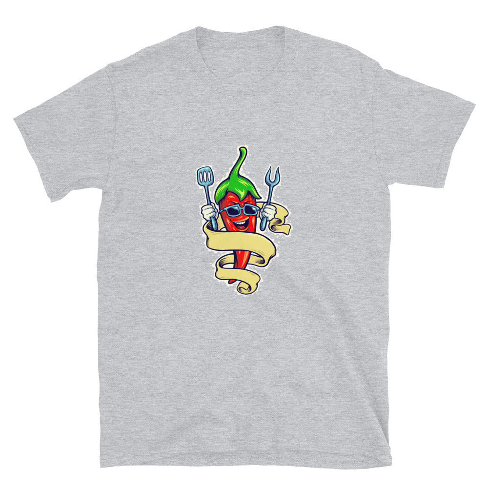 Smile Chili Cooking with Ribbon Fit Unisex Softstyle T-Shirt