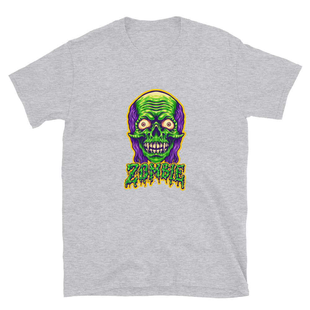 Spooky Zombie Head Fit Unisex Softstyle T-Shirt