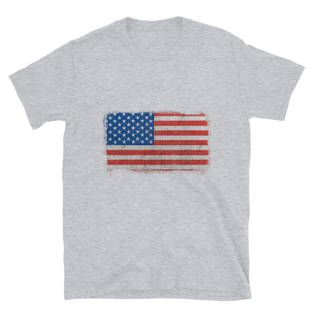 USA-Flagge Distressed Fit Unisex Softstyle T-Shirt