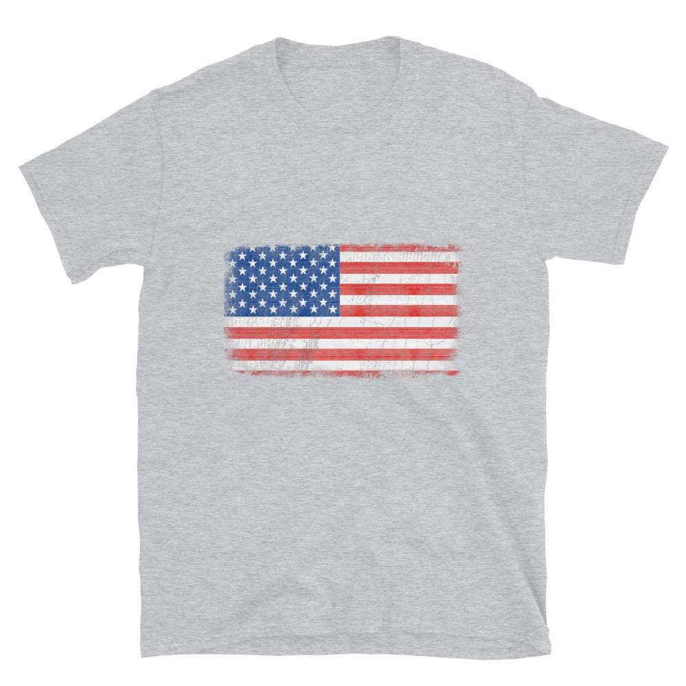 USA-Flagge Distressed Fit Unisex Softstyle T-Shirt