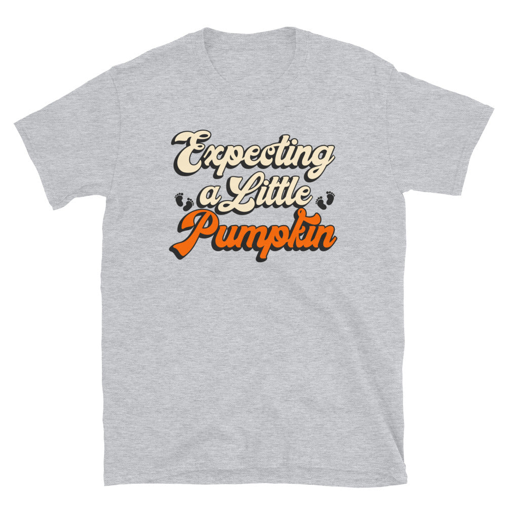 Expecting a Little Pumpkin, Halloween Growing a Little Pumpkin Fit Unisex Soft style T-Shirt