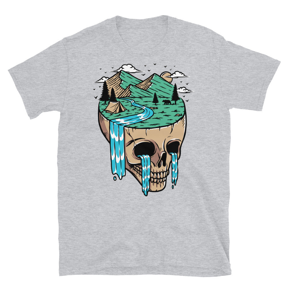 Bergblick auf Totenkopfinsel Fit Unisex Softstyle T-Shirt