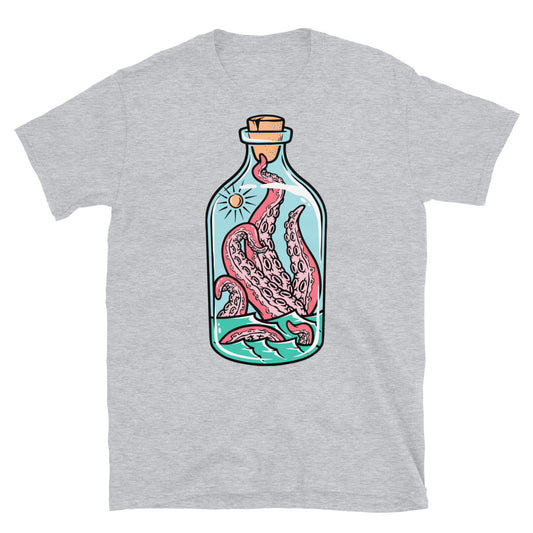 Oktopus in der Flasche Fit Unisex Softstyle T-Shirt