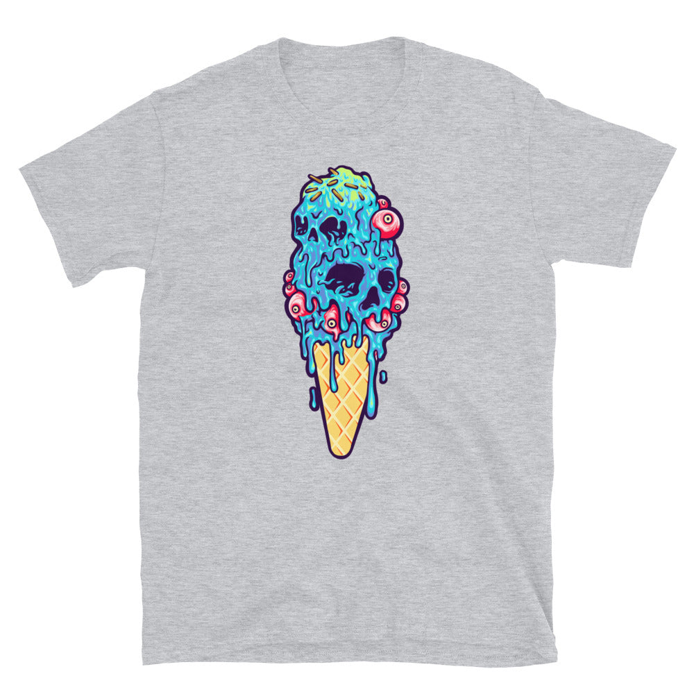 Ice Scream Skull Cone Melting, Halloween Horror