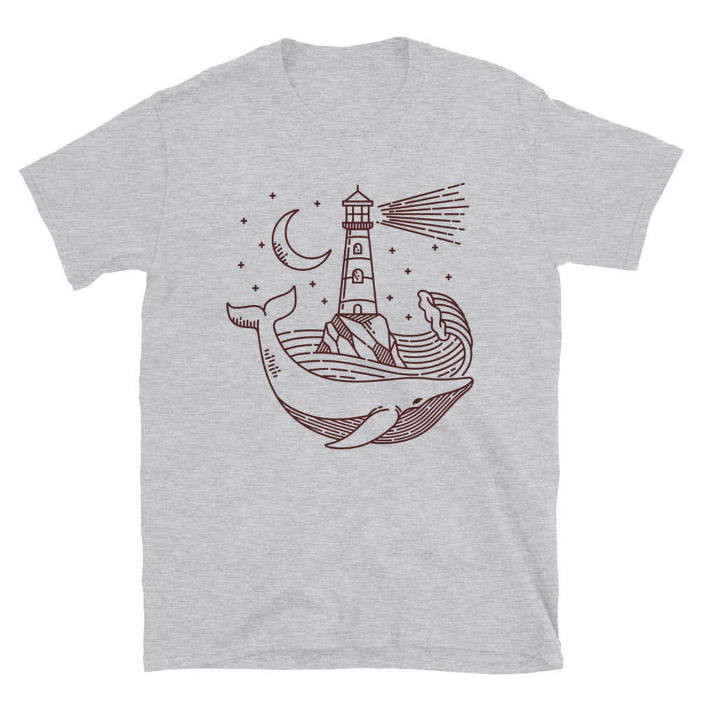 Whale and lighthouse Fit Unisex Softstyle T-Shirt