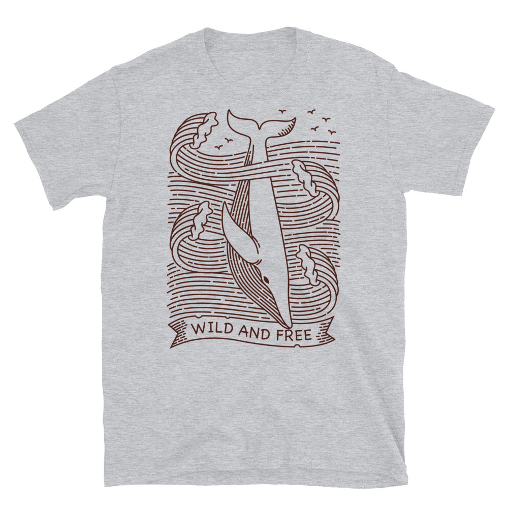 Wild and free whale Fit Unisex Softstyle T-Shirt