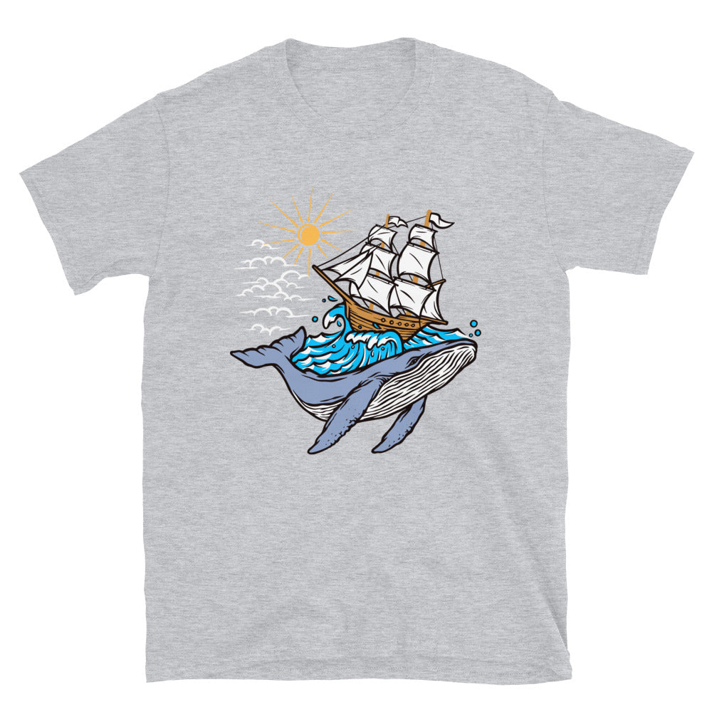 Whale and ship adventure Fit Unisex Softstyle T-Shirt