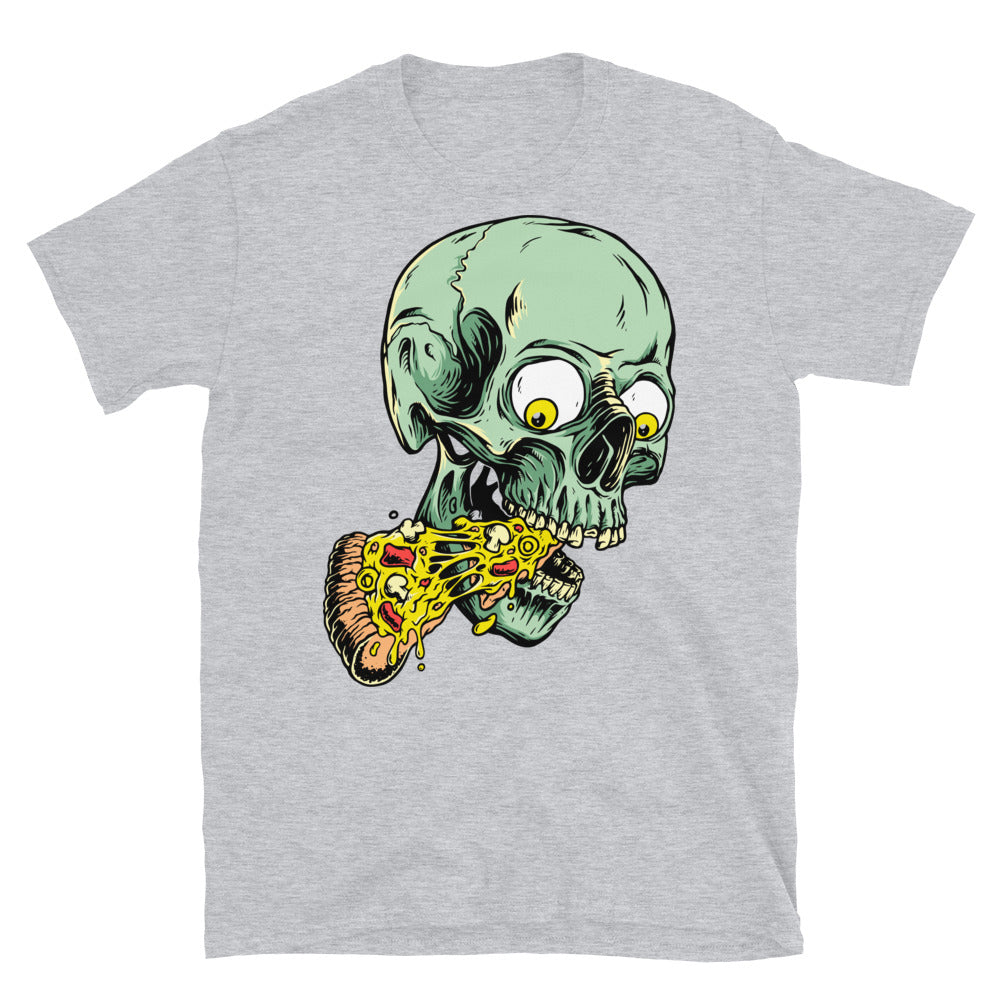 Camiseta unisex Softstyle con diseño de calavera y pizza