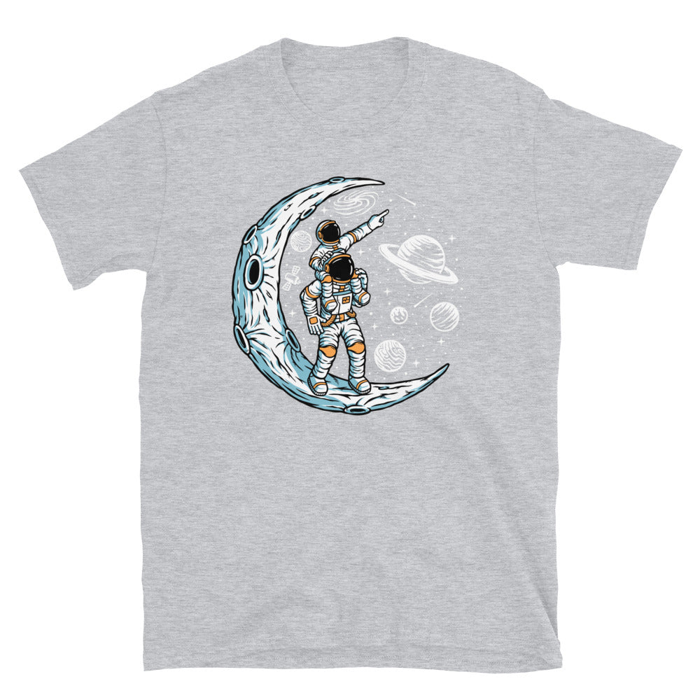 Astronaut and His Son on the Moon - Fit Unisex Softstyle T-Shirt