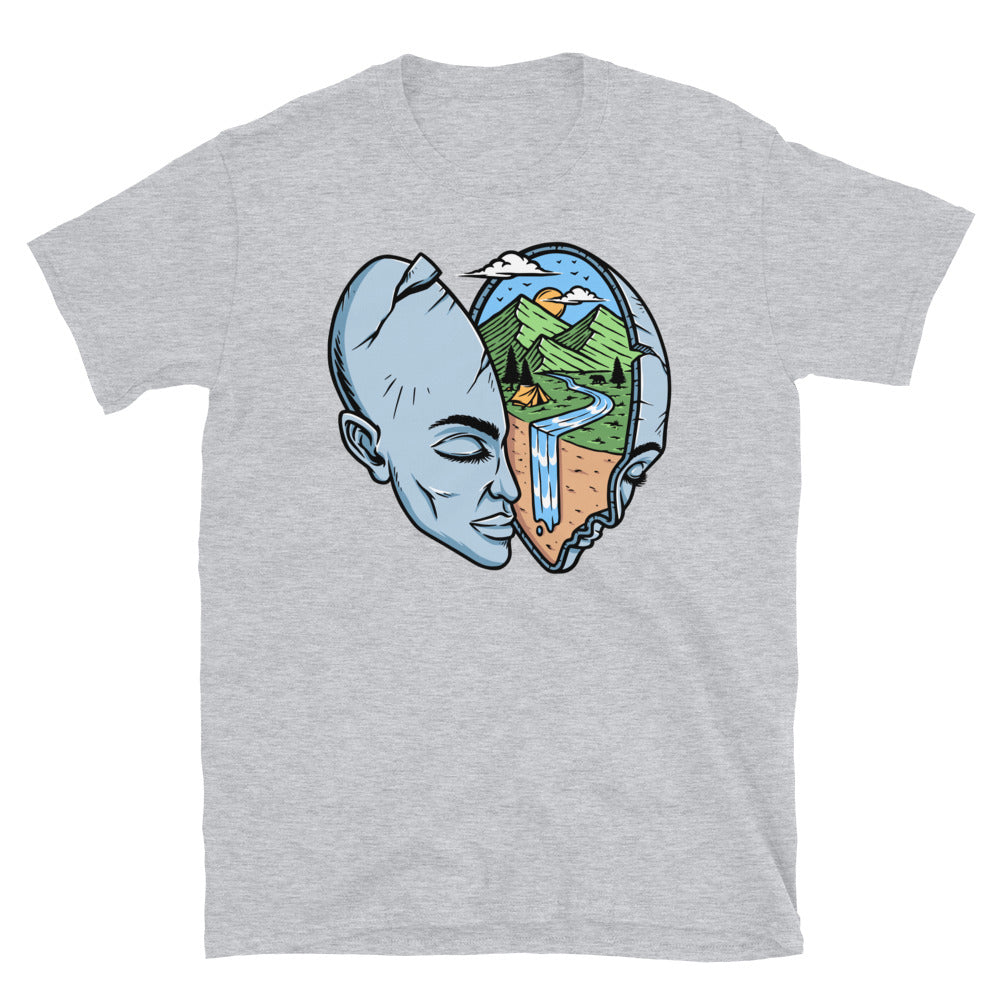 Beautiful Mountain Scenery in my Mind - Fit Unisex Softstyle T-Shirt