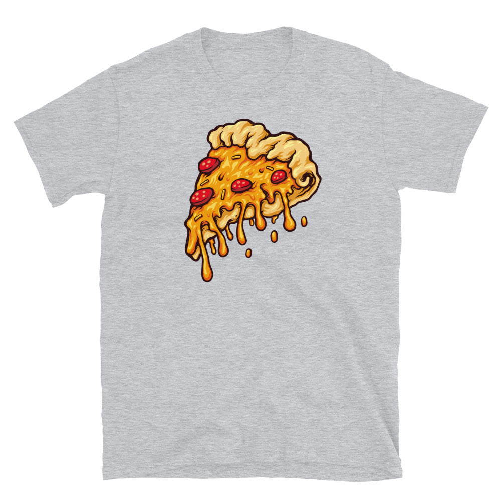 Flying Slice of Pizza with Melting Cheese - Fit Unisex Softstyle T-Shirt