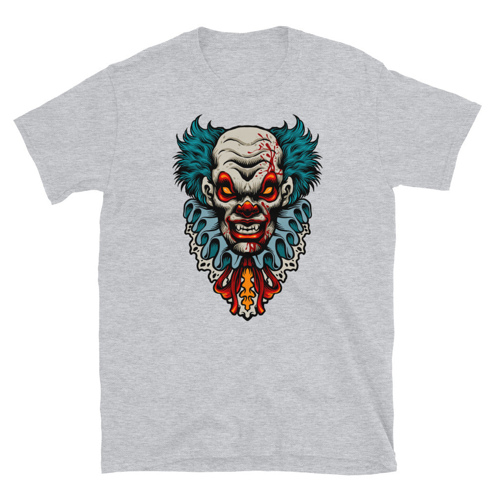 Evil Scary Clown Terror, Halloween - Fit Unisex Softstyle T-Shirt