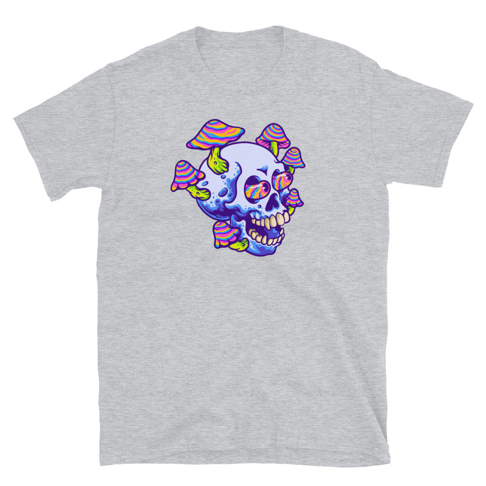 Fungus Trippy Magic Mushroom Skull - Fit Unisex Softstyle T-Shirt