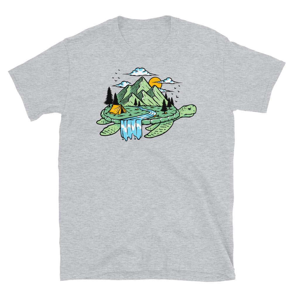 Camiseta unisex Softstyle con forma de tortuga natural