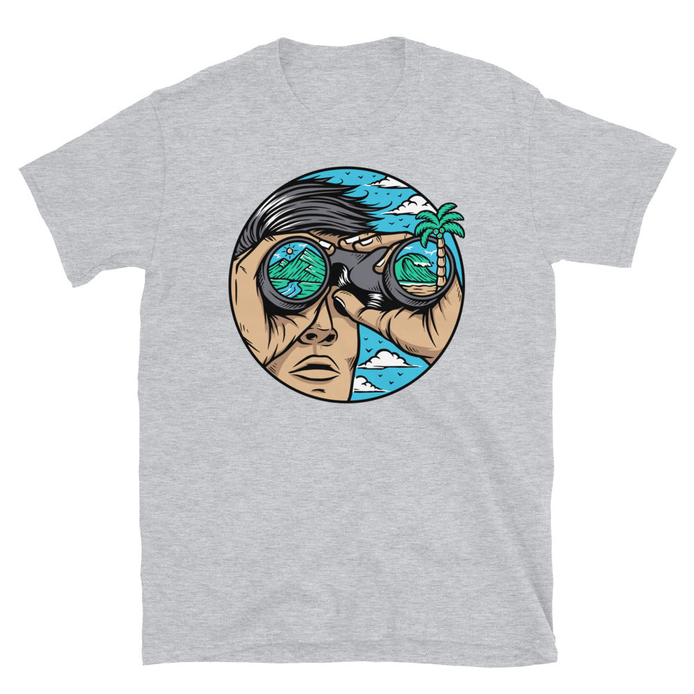 People see nature through binoculars Fit Unisex Softstyle T-Shirt