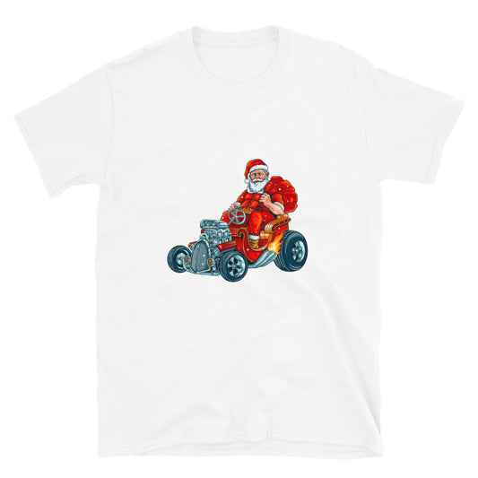 Racing Car Santa Claus Fit Camiseta unisex Softstyle