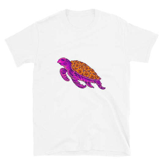 Adorno floral vintage de tortuga Fit Camiseta unisex Softstyle