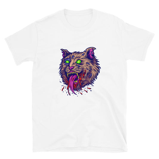 Scary cat face monster Fit Unisex Softstyle T-Shirt