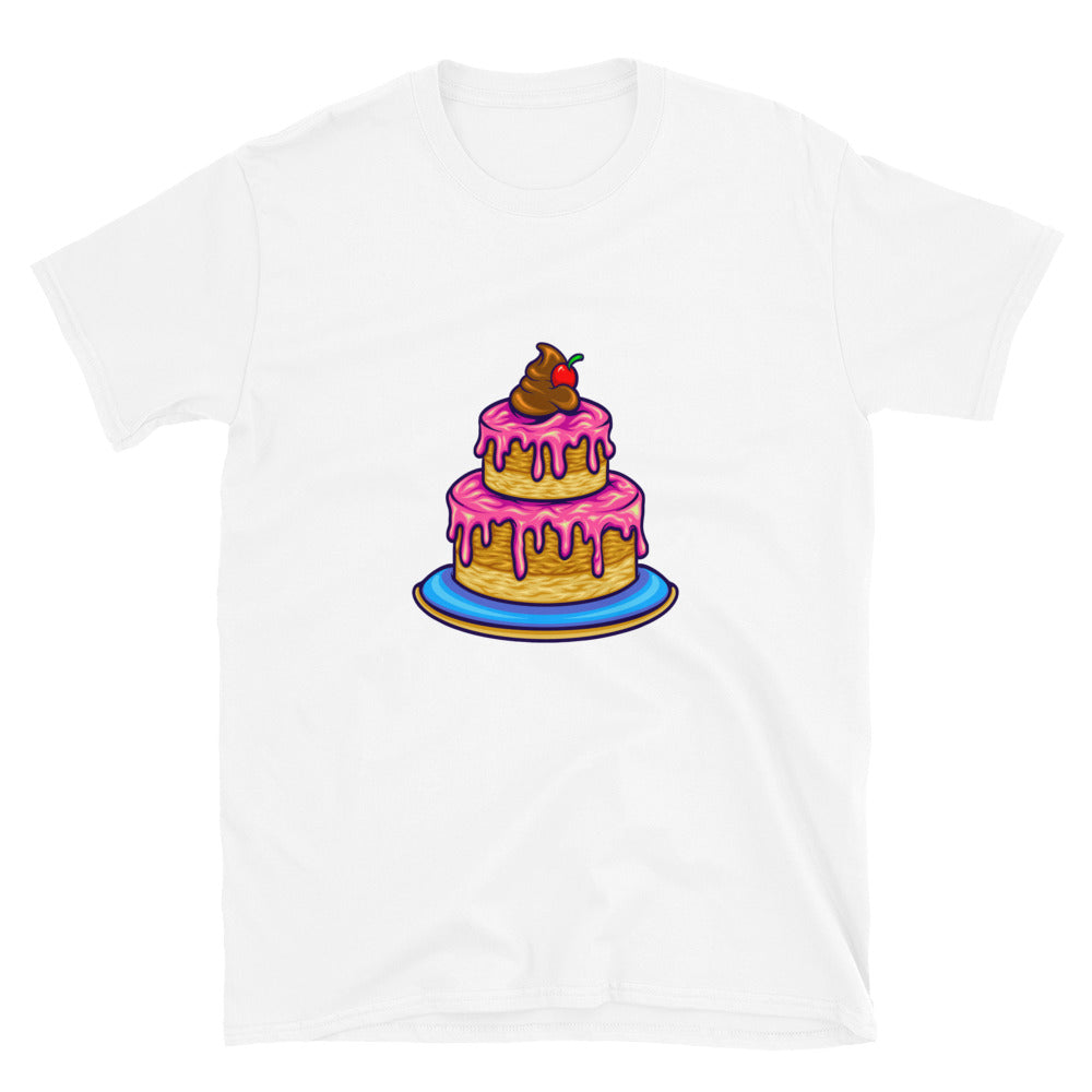 Pastel de cereza de cumpleaños de fresa Fit Unisex Softstyle Camiseta