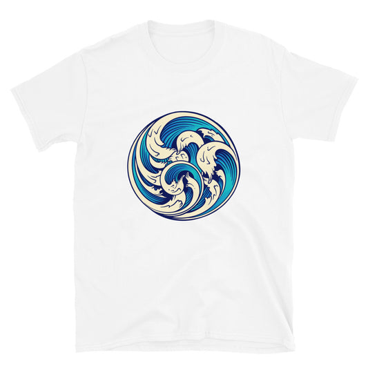 Remolinos de olas de playa tropical de verano Fit Unisex Softstyle Camiseta