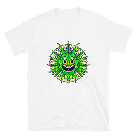 Emoji lindo de hoja de hierba con burbuja de humo Fit Camiseta unisex Softstyle