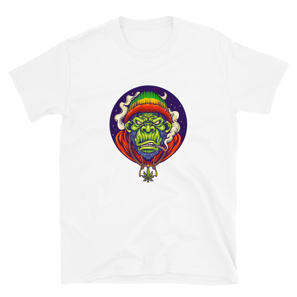 Rasta Gorilla Hip Hop raucht Gras Cannabis Halskette Fit Unisex Softstyle T-Shirt