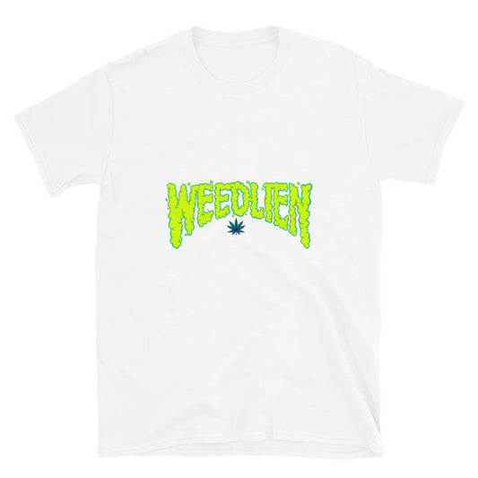 Weed alien word lettering typography HandDrawn Fit Unisex Softstyle T-Shirt