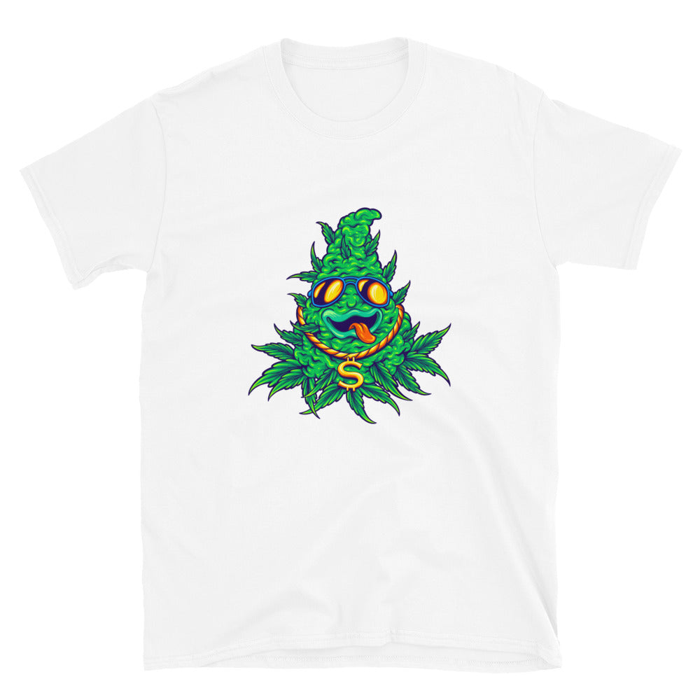 Weed leaf with sunglasses Fit Unisex Softstyle T-Shirt