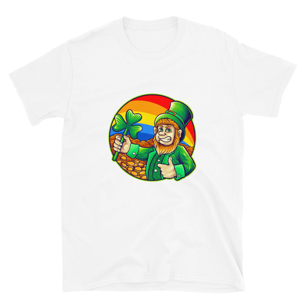 St. Patricks Kleeblatt mit Geld Fit Unisex Softstyle T-Shirt