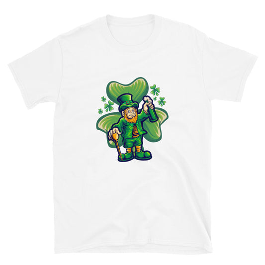 Día de San Patricio con hoja de trébol Fit Camiseta unisex Softstyle