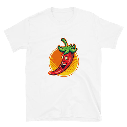 Red Chili Flavour Maskottchen Logo Fit Unisex Softstyle T-Shirt