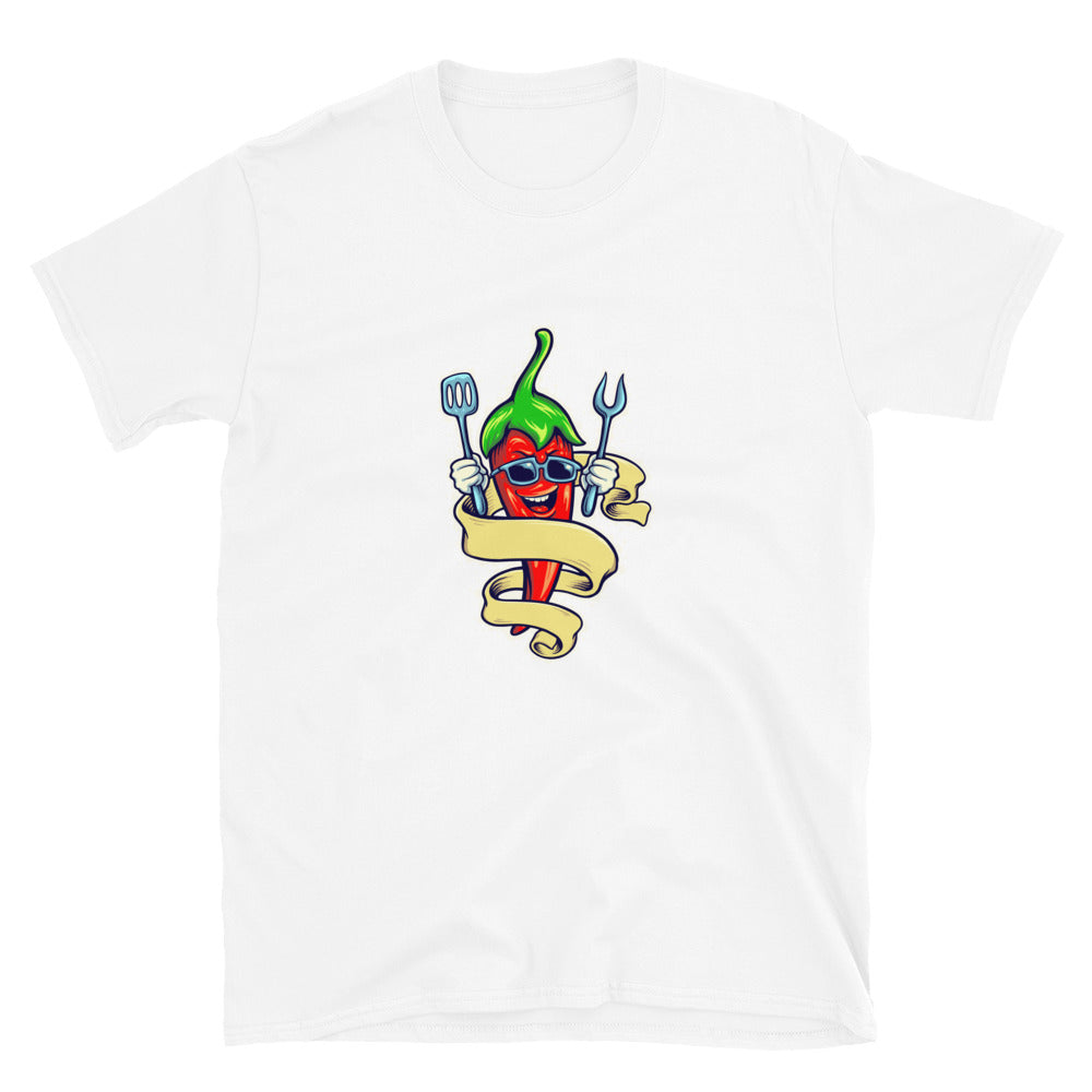 Smile Chili Cooking mit Ribbon Fit Unisex Softstyle T-Shirt