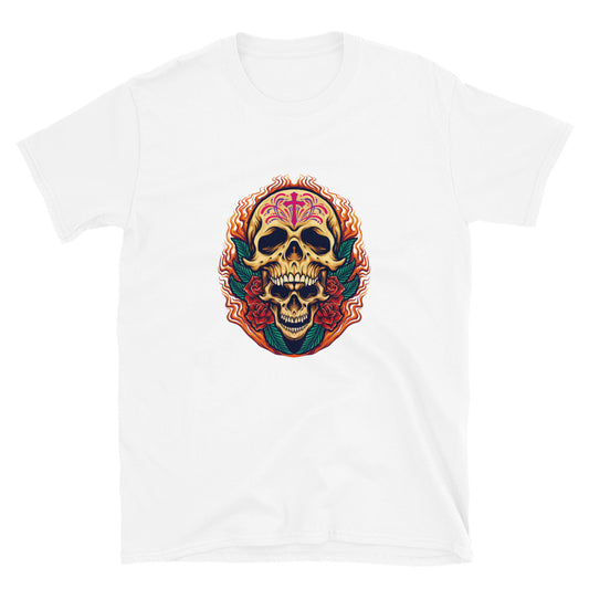 Sugar Skull Dia De Los Muertos Mexikanisches Tattoo Fit Unisex Softstyle T-Shirt