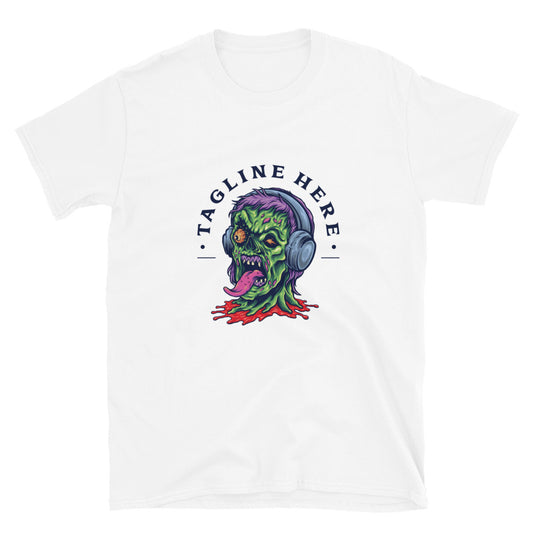 Zombie Vintage Horror Kopfhörer Musik Fit Unisex Softstyle T-Shirt