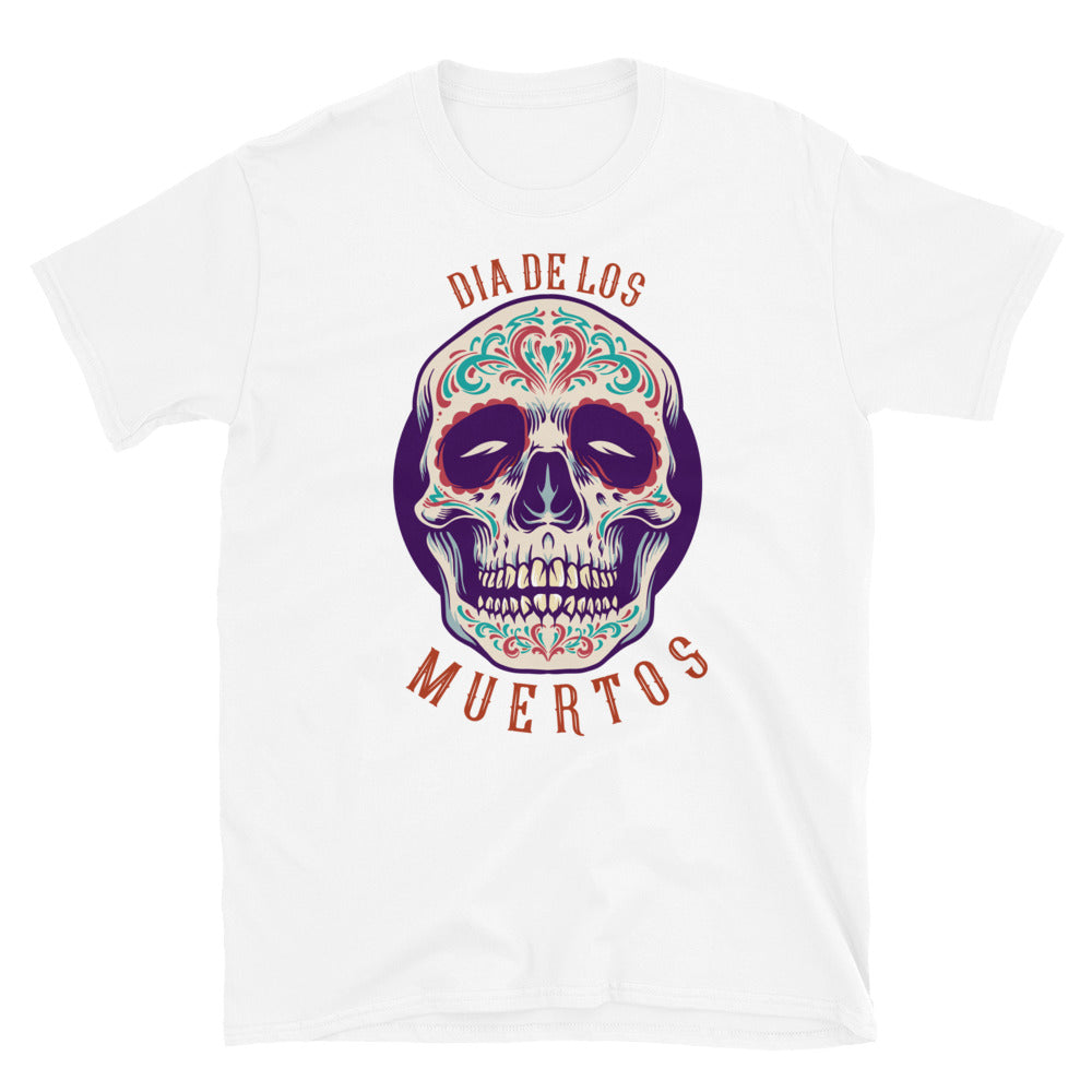 Mexikanisches Zuckerschädel Dia De Los Muertos Fit Unisex Softstyle T-Shirt