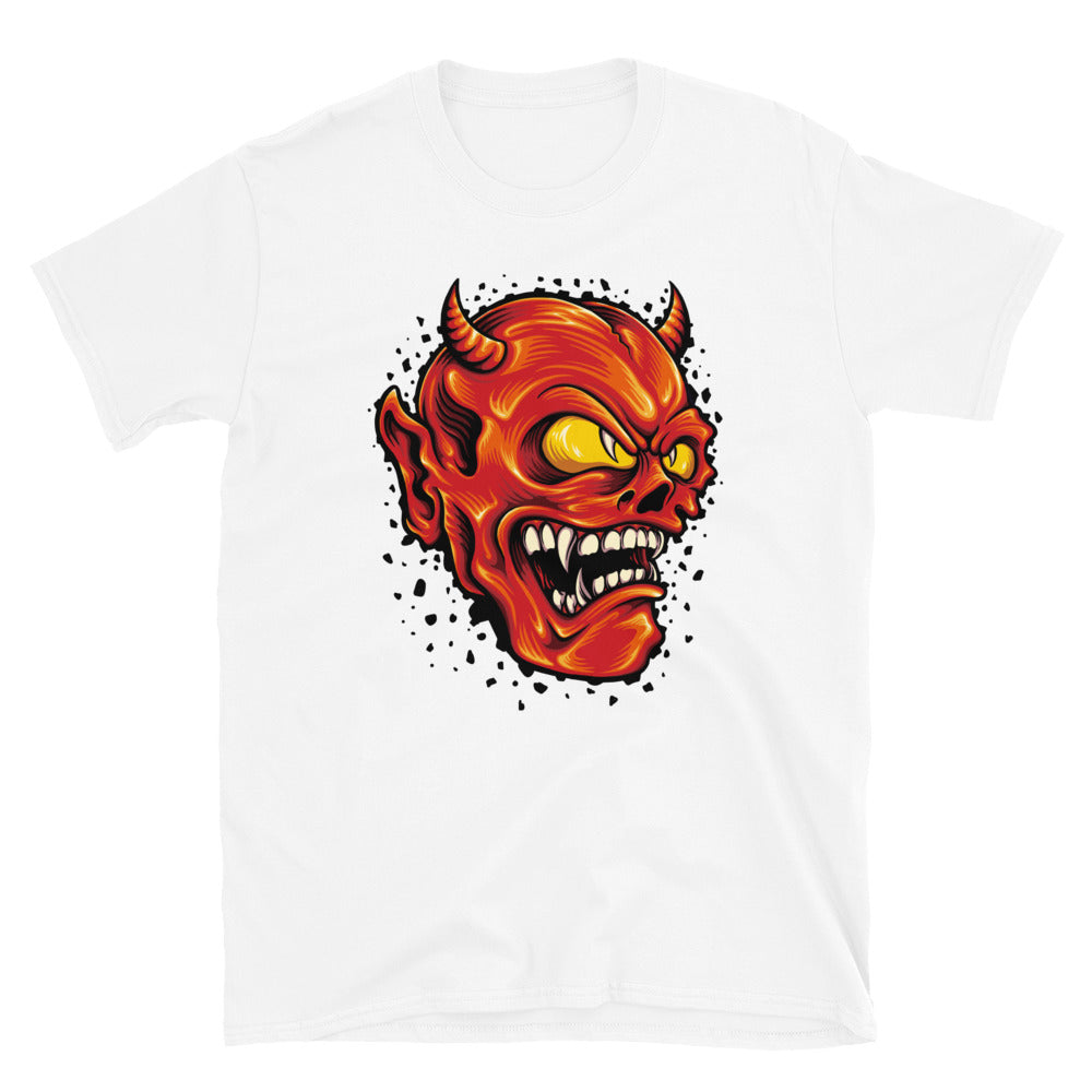 Red Devil Smiley Cartoon Maskottchen Fit Unisex Softstyle T-Shirt