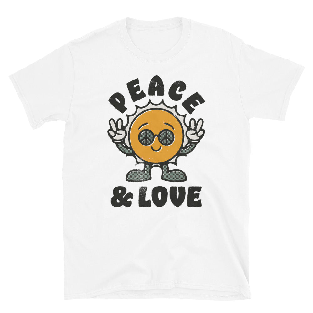 Peace and Love Boho Retro Fit Unisex Softstyle T-Shirt