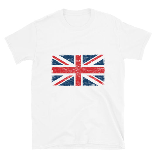 Unisex-Softstyle-T-Shirt mit UK-Flagge, Grunge-Passform