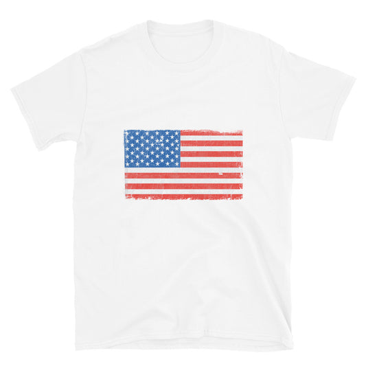 USA-Flagge Distressed Fit Unisex Softstyle T-Shirt