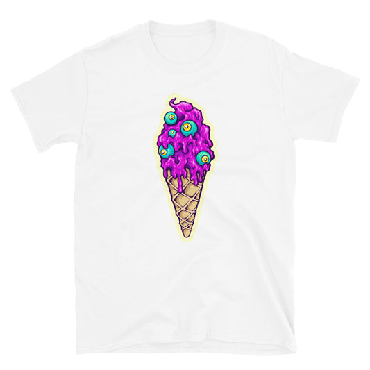 Cute Purple Ice Cream Cone with Blue Zombie Eyes