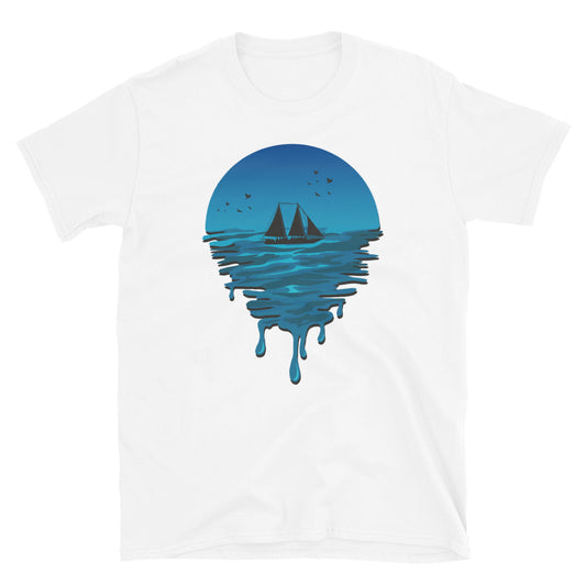 Velero en Melted Ocean Fit Camiseta unisex Softstyle