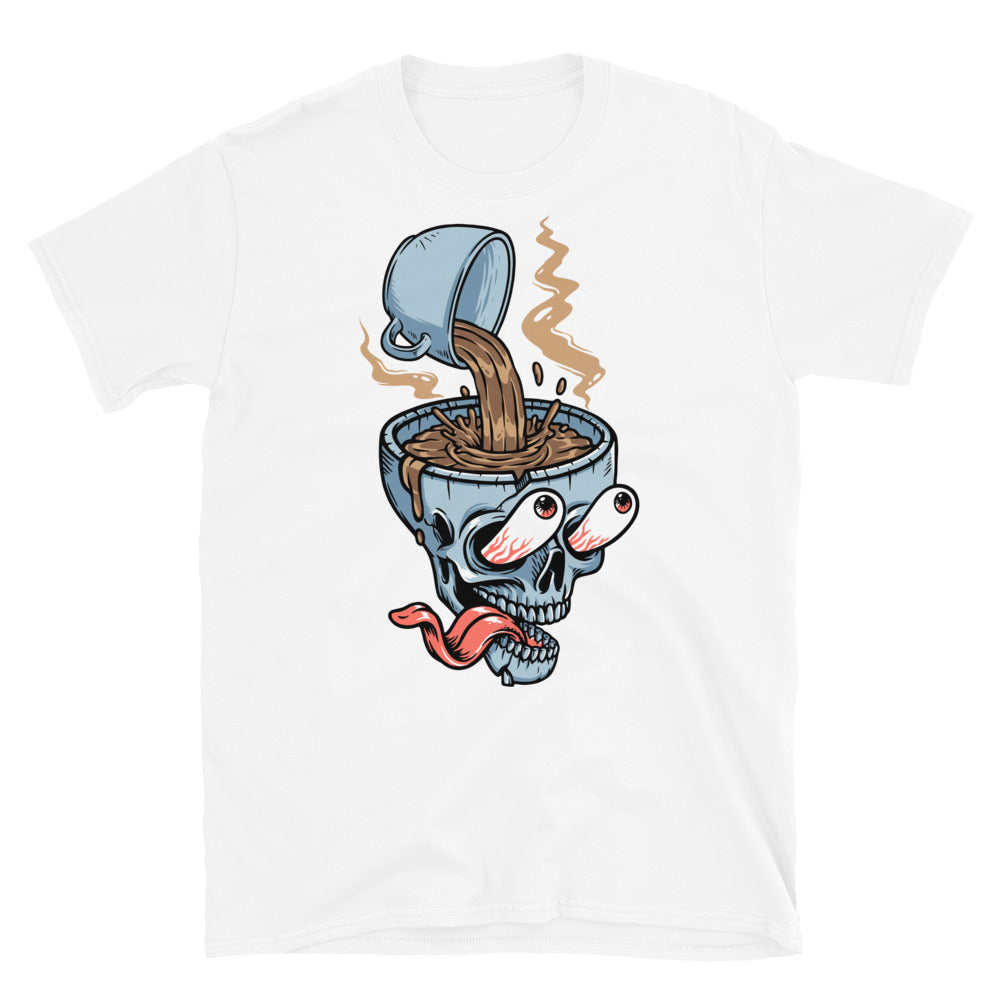 Coffee and Skull Head - Fit Unisex Softstyle T-Shirt