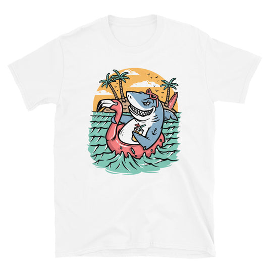 the shark is relaxing on the beach Fit Unisex Softstyle T-Shirt