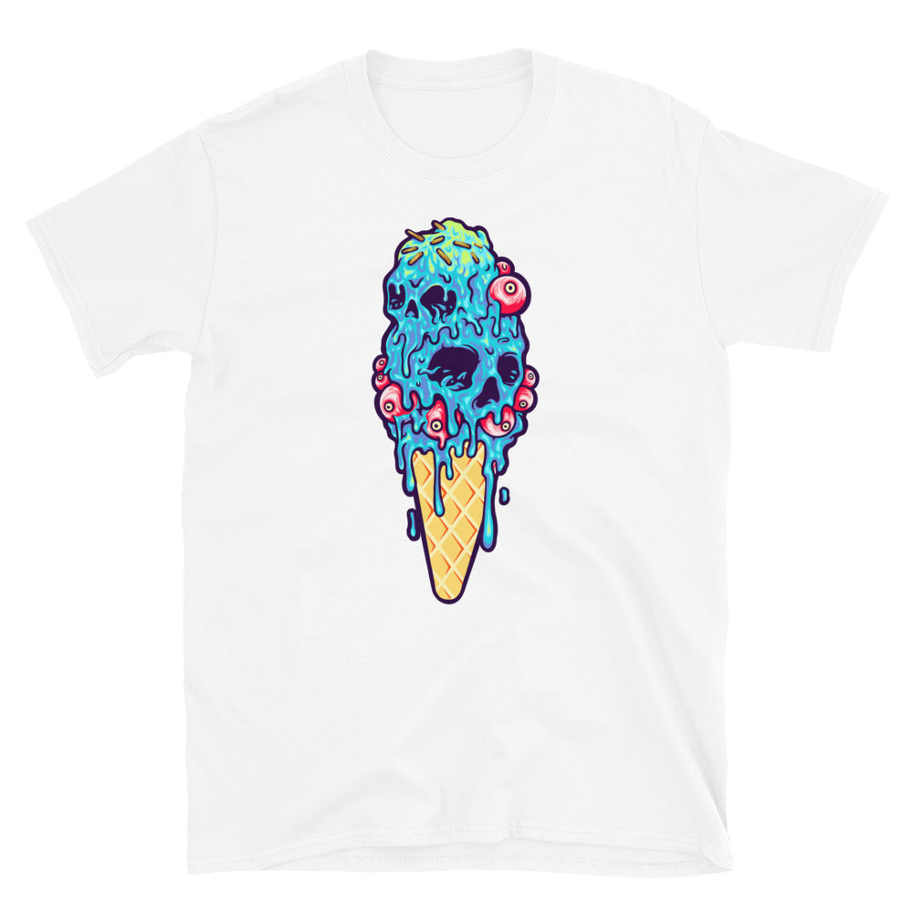 Ice Scream Skull Cone Melting, Halloween Horror