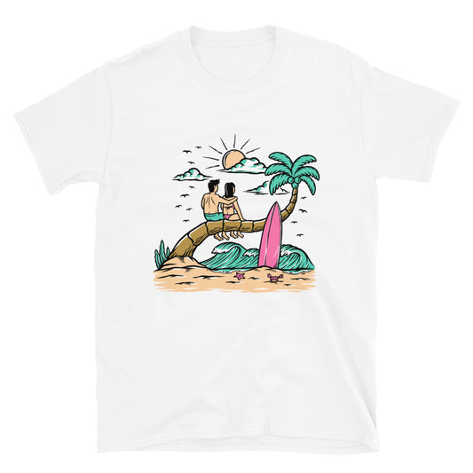 Romántico en la playa Fit Unisex Softstyle Camiseta