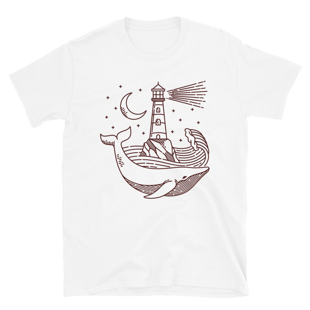 Whale and lighthouse Fit Unisex Softstyle T-Shirt