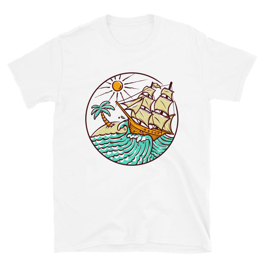 Ansichten von Segelschiffen Fit Unisex Softstyle T-Shirt