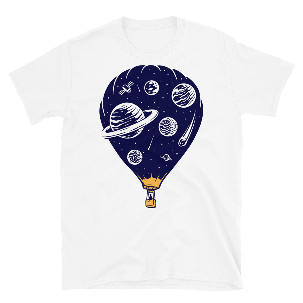 Globo aerostático, viaje espacial Fit Unisex Softstyle camiseta